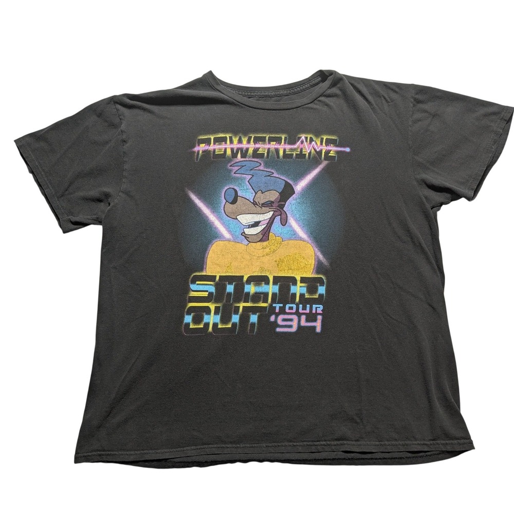 Disney A Goofy Movie Powerline Stand Out Tour 94 Concert Tee Black XL